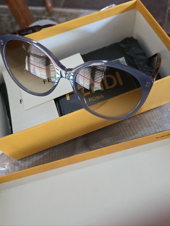 Fendi Accessories - Fendi Round Sunglasses in Grey Frame W/Brown Gradient Lenses & Tortoise Arms/new